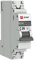 Выключатель автоматический EKF PROxima ВА47-63 1п 20А C 4.5кА картинка